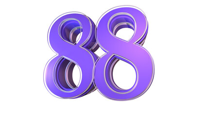 Obraz premium Purple design 3d number 88