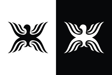 Abstract concept black and white color. Suitable for symbol, logo, company, brand name, icon, luxury, elegant, premium logo and many more.