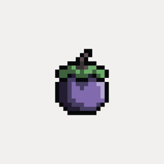this is purple fruit and vegetable icon in pixel art with simple color and white background this item good for presentations,stickers, icons, t shirt design,game asset,logo and your project.