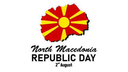North Macedonia Republic Day typography poster. National holiday on August 2. Vector template for banner, flyer, sticker, postcard, etc. - Powered by Adobe