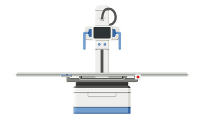Chest radiographic units, imaging procedure beam X-ray body by radiologist. Healthcare providers use fluoroscopy monitor and diagnose chest certain conditions. Flat design