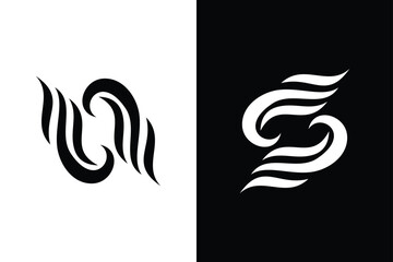 Obraz premium Abstract concept black and white color. Suitable for symbol, logo, company, brand name, icon, luxury, elegant, premium logo and many more.