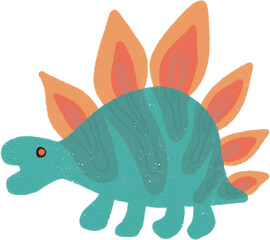 Dinosaur Cartoon Hand drawn Illustration.