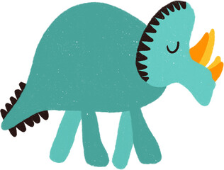 Dinosaur Cartoon Hand drawn Illustration.