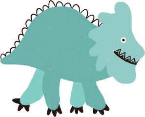 Dinosaur Cartoon Hand drawn Illustration.