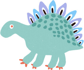 Dinosaur Cartoon Hand drawn Illustration.