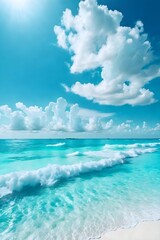 beach, ocean, blue sky, water