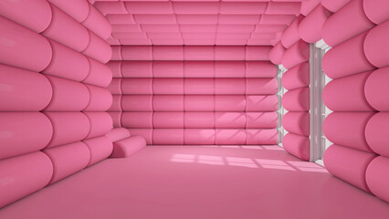 Empty room with Wall Background. 3D illustration, 3D rendering   © wichuda
