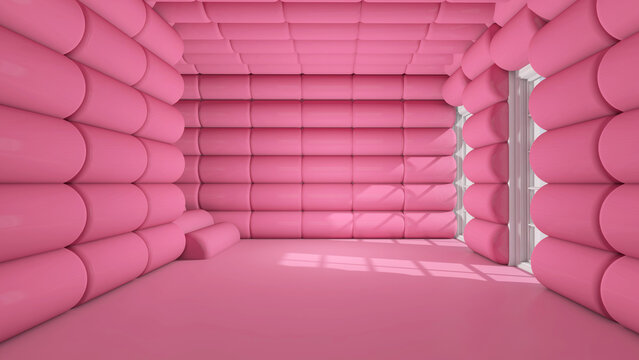 Empty room with Wall Background. 3D illustration, 3D rendering	
