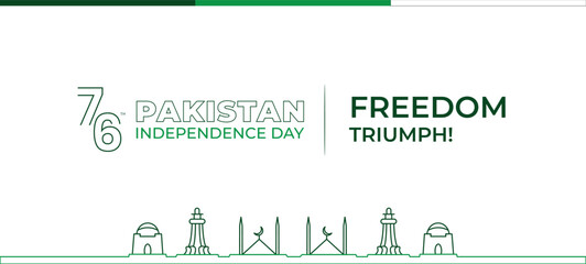 Pakistan Independence Day Banner with Design