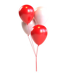 red and white balloon 3D illustration
for decoration purposes on Indonesia's 78th independence day