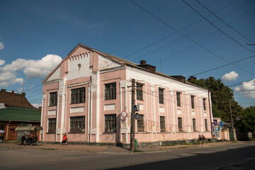 Fototapeta na wymiar The building of the Great Choral Synagogue in Berdychiv, Ukraine, July 16, 2023
