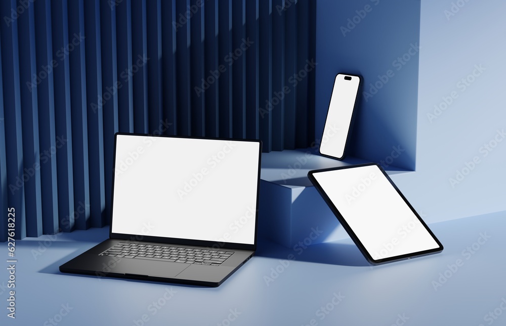 Canvas Prints responsive web design and website mockup, devices mock up, smartphone desktop tablet laptop template
