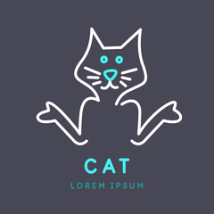 Minimalistic and stylish cat drawing. Modern graphics. Vector illustration.