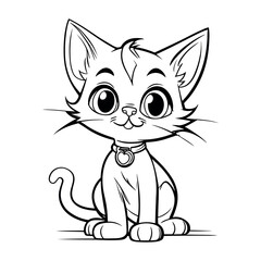 Free vector hand drawn cat outline illustration