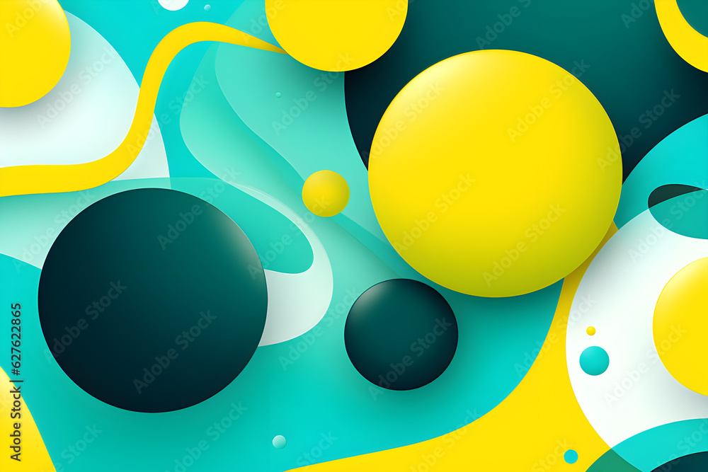 Poster abstract colorful background with circles design, ai generate