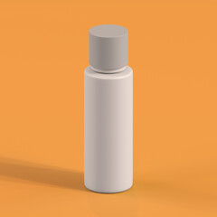 Monochrome Bottle on Orange Background, 3d Rendering
