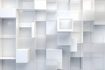 abstract 3D white squares lines modern and elegant modern background, AI generate