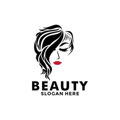 Beauty logo salon and hair treatment logo design, Beauty woman fashion logo template