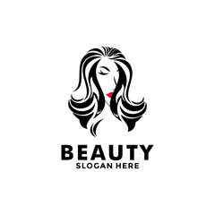 Beauty logo salon and hair treatment logo design, Beauty woman fashion logo template