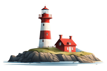 Isolated Lighthouse transparent Background. Generative AI