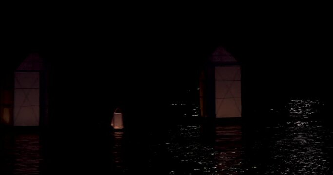 Chinese Ghost Festival, Zhongyuan Purdue, sacrificial ceremony, people, release water lanterns, pray for peace