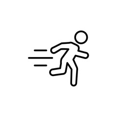 Running man line vector icon. Outline, editable stroke.