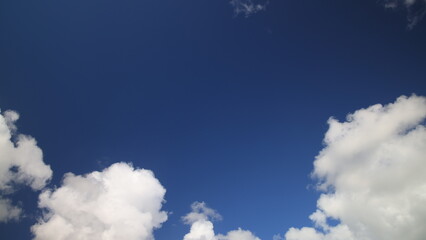 blue sky with white clouds and copy space