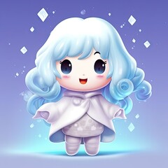 Cute Ghost character illustration. Colorful kawaii style design. Generative AI