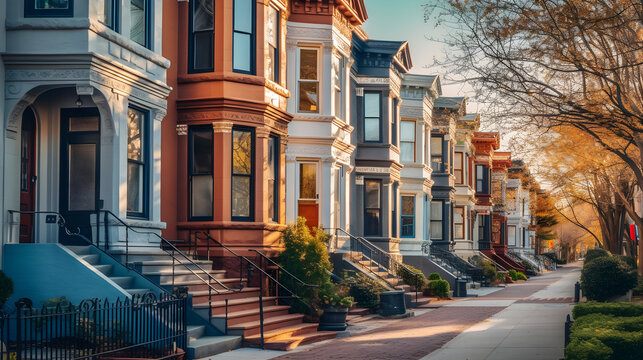 A Row Of Modern Resident With Quiet Street 