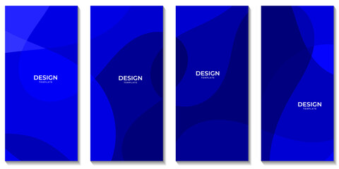 set of brochures. abstract blue organic background with waves for business