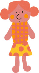 Fototapeta premium Girl Cartoon Hand drawn Illustration