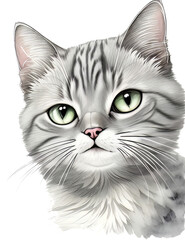 Cat Drawing Vector illustration , Assorted Cat Face Style Outline, Cat illustration Vintage Sketch Pastel Watercolor	
