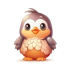 Portrait of Penguin cartoon animal. Cute style character avatar. Generative AI