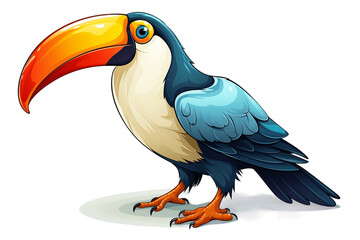 Colored Toucan Toco Bird Transparent Background. Generative AI