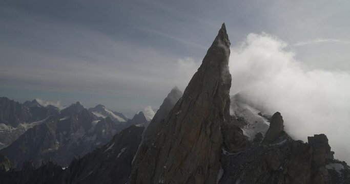 Alpine Majesty: A Mesmerizing Aerial View of Mont Blanc and Its Glaciers in the Alps