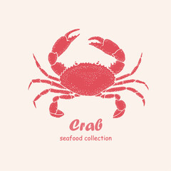 Seafood, crab, logo, doodle, line art ,seafood illustration , crustacean , crabs , crustaceans, seafood , crawfish, watercolor, food illustrations