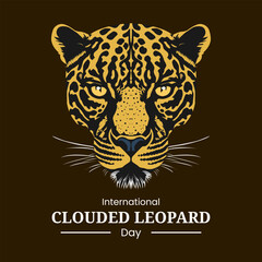 Vector graphic of leopard head illustration suitable for international clouded leopard day celebration