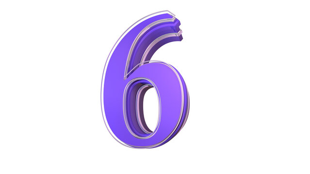 Purple  design 3d number6