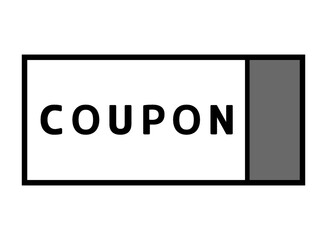 シンプルなクーポン　右に縦線　グレー