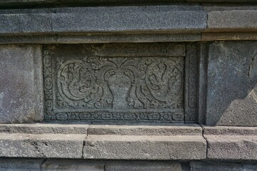 Portrait of the Buddha Stone Relief at Prambanan Temple Yogyakarta, Indonesia