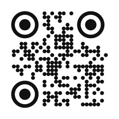 QR code icon. An example of a QR code. Quick response code for smartphone, mobile app, payment and discount. Vector illustration.