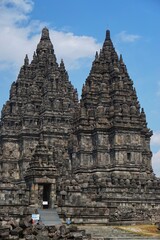 Fototapeta premium View of Prambanan Temple, Prambanan temple is the largest and grandest Hindu temple ever built in ancient Java. Yogyakarta, Indonesia