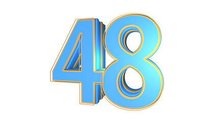Obraz premium Blue 3d number 48