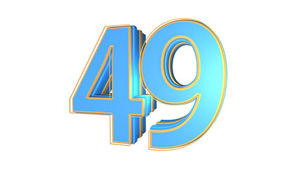 Obraz premium Blue 3d number 49