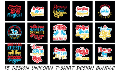 Unicorn T-shirt Design Bundle 