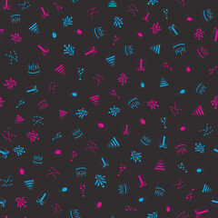 Happy birthday freehand drawings saeamless pattern background.