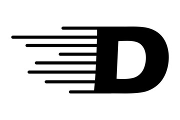 D Letter Speed Logo Design Element