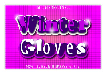 Winter Gloves Editable Text Effect