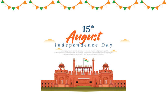 Indian 15 august independence day orange and green torn paper background 2023 social media banner or  post and poster design